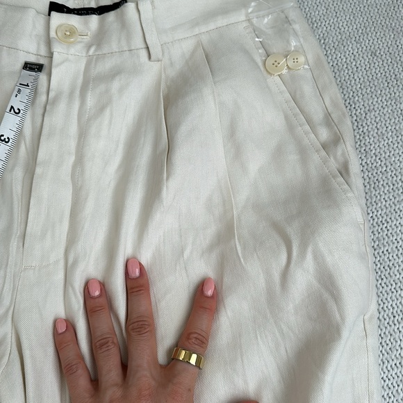 NWOT Ralph Lauren Linen High Waist Trousers Cream Size 10 - Picture 7 of 10